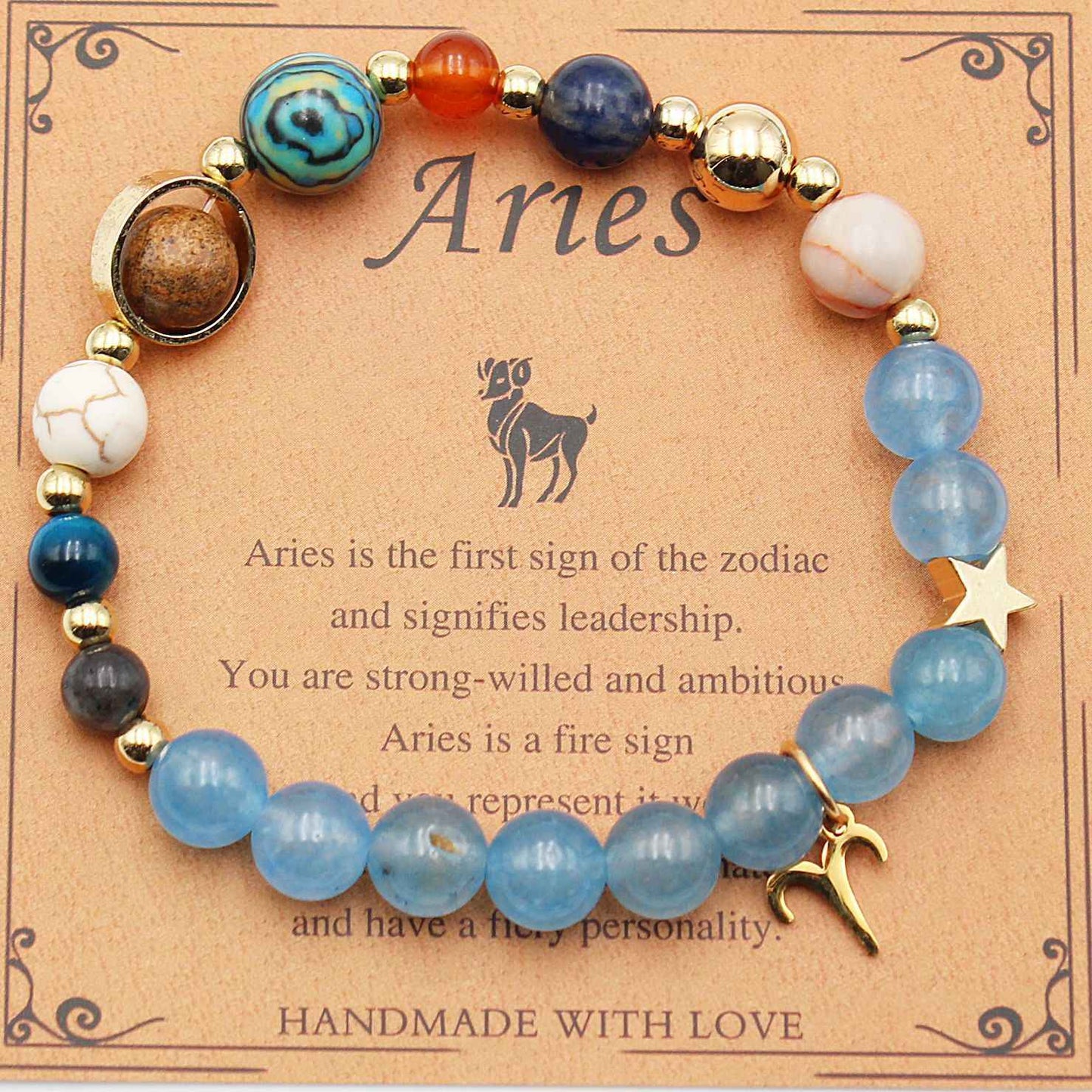 Twelve Constellation Bracelets Natural Stone Beaded Eight Planets - Constellation Bracelets Natural Stone - Abolist