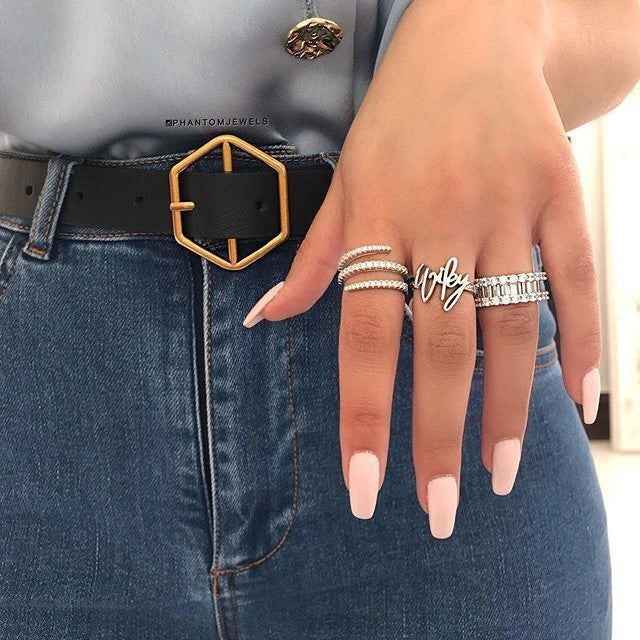 Creative Micro-inlaid Diamond Ring Female Three Rings - Abolist