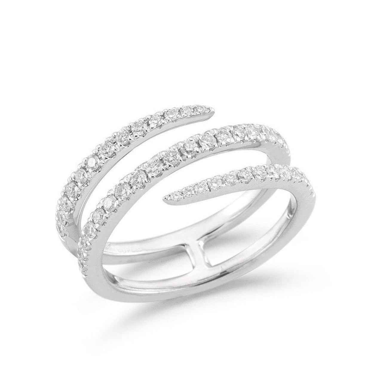 Creative Micro-inlaid Diamond Ring Female Three Rings - Abolist