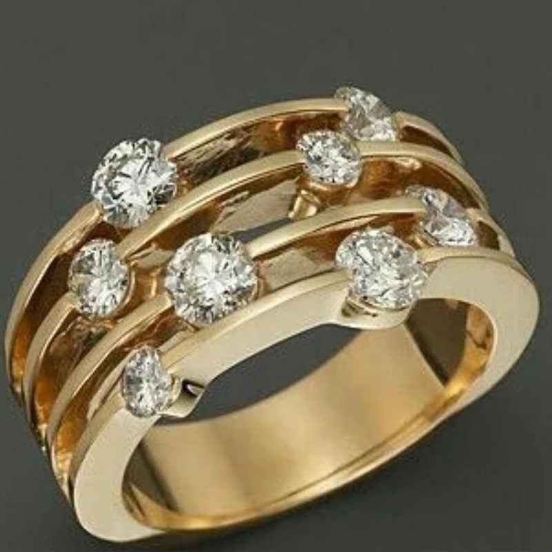 New Gold Inlaid Delicate Rhinestone Ring For Women - Abolist