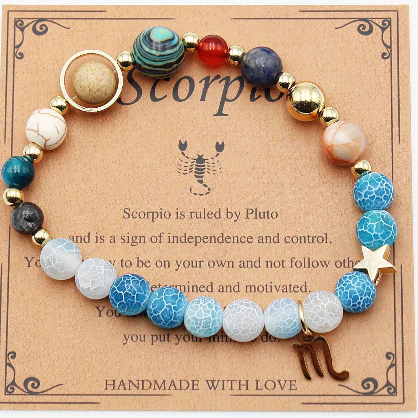 Twelve Constellation Bracelets Natural Stone Beaded Eight Planets - Constellation Bracelets Natural Stone - Abolist