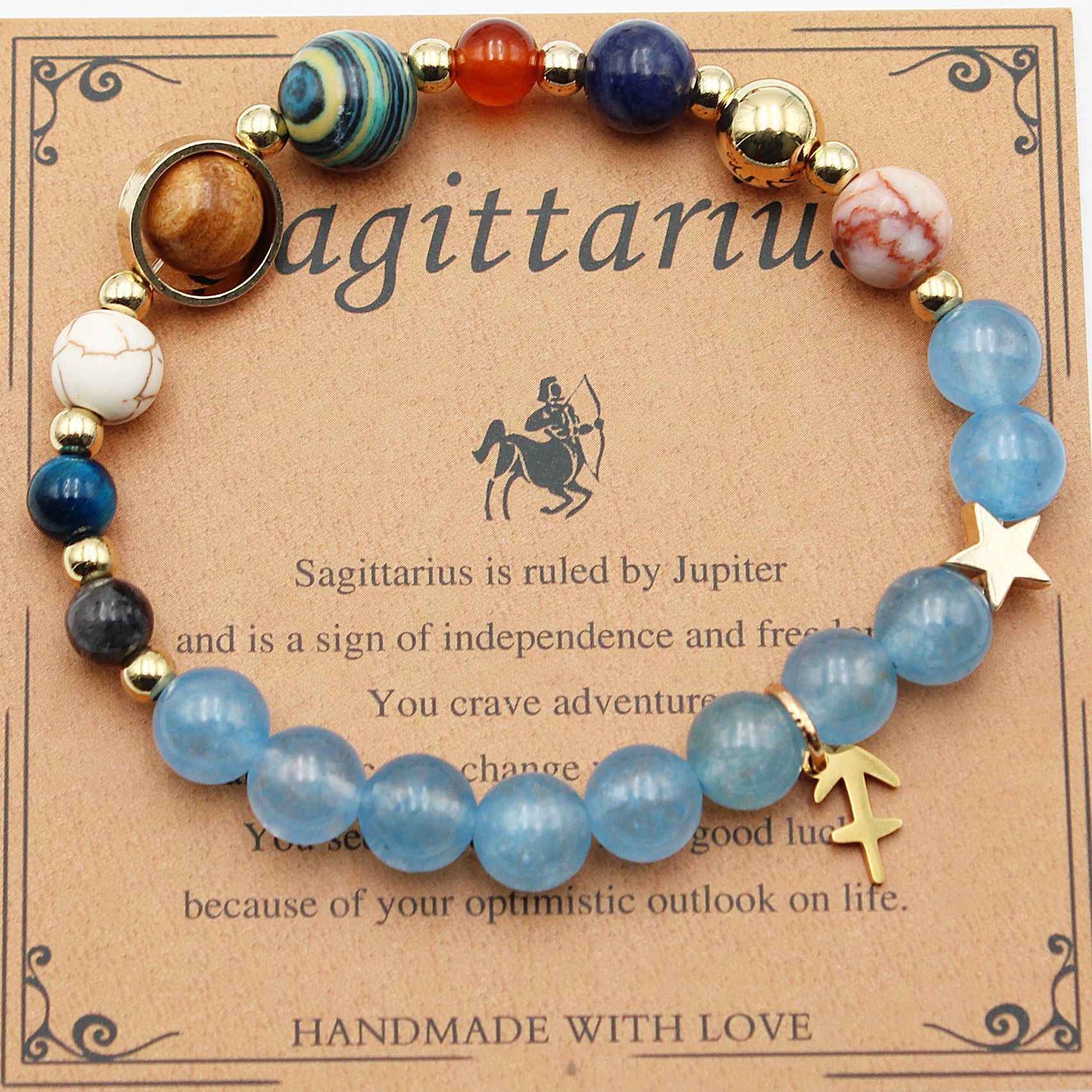 Twelve Constellation Bracelets Natural Stone Beaded Eight Planets - Constellation Bracelets Natural Stone - Abolist