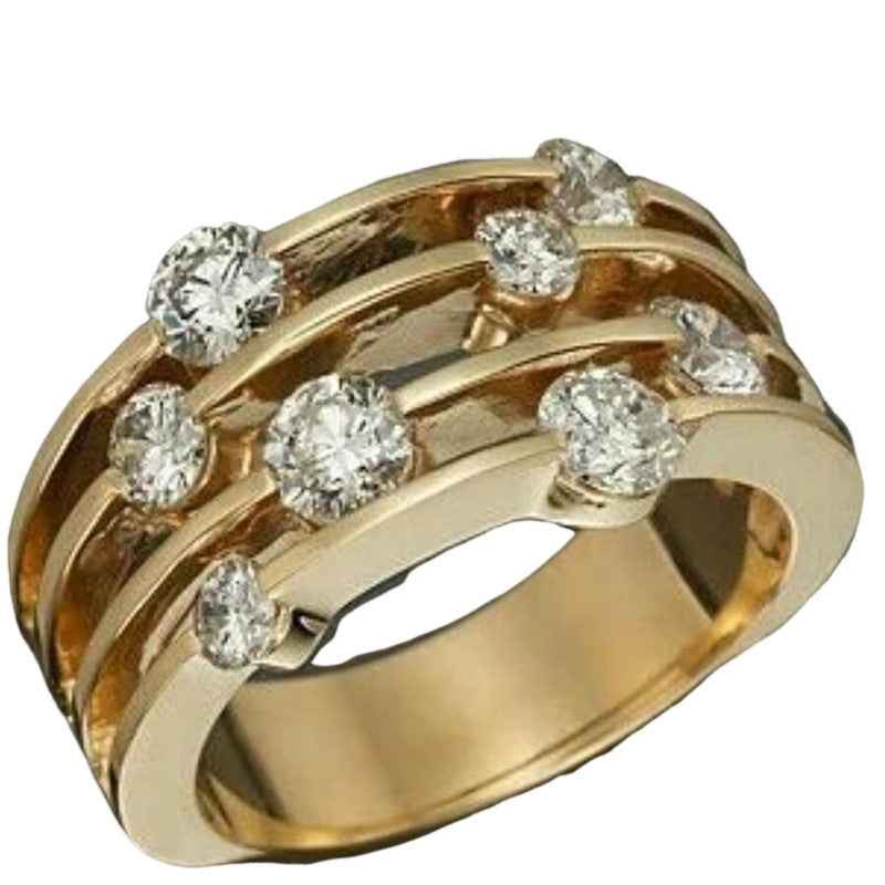 New Gold Inlaid Delicate Rhinestone Ring For Women - Abolist