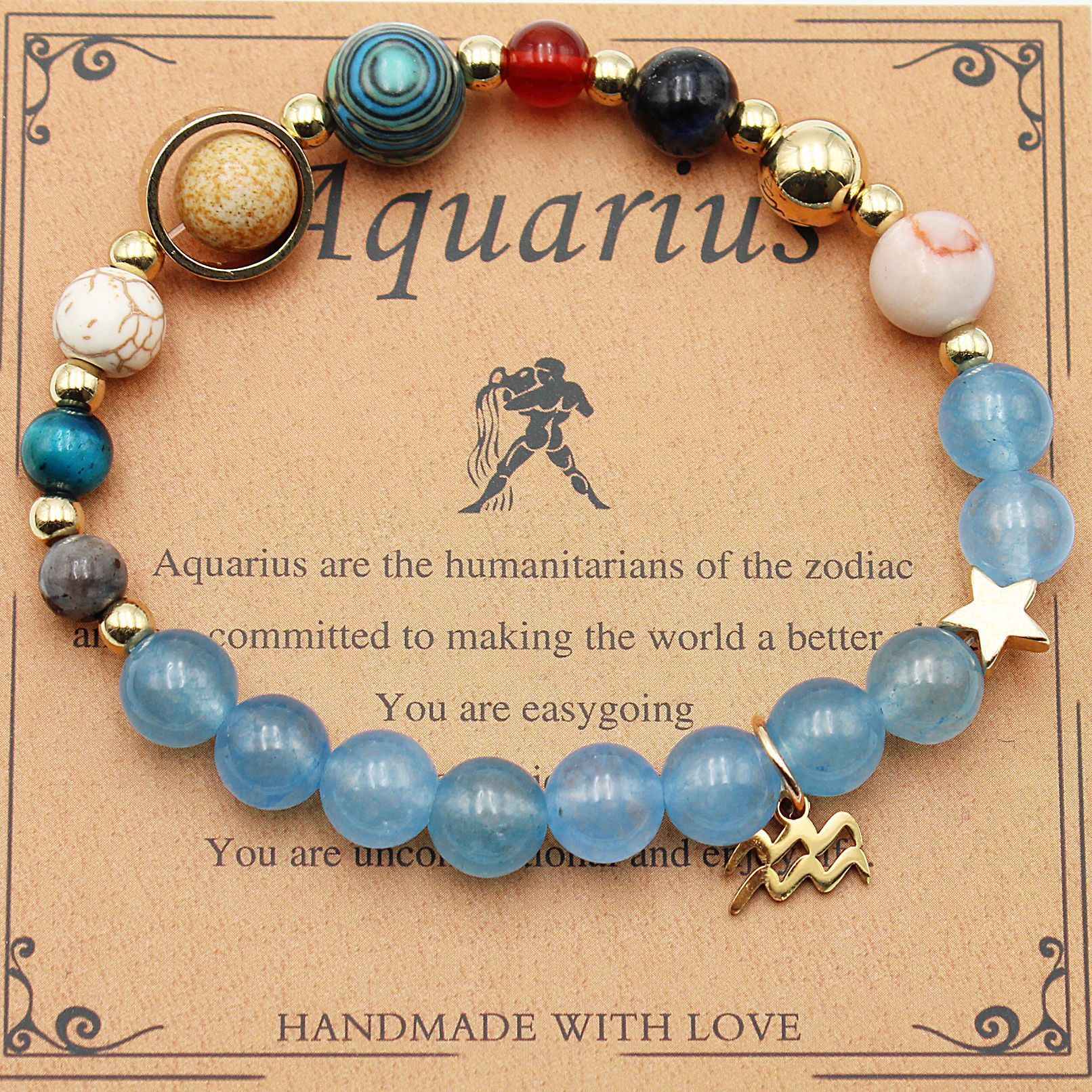 Twelve Constellation Bracelets Natural Stone Beaded Eight Planets - Constellation Bracelets Natural Stone - Abolist