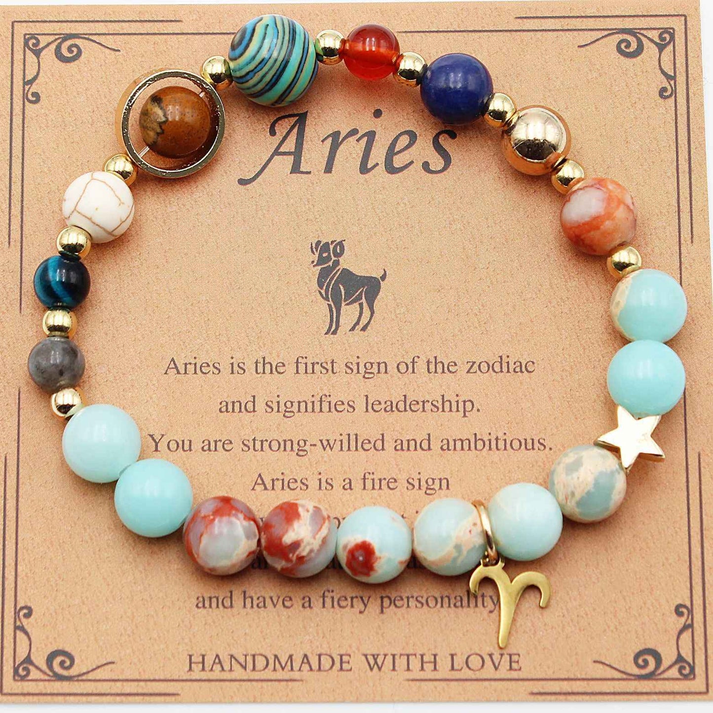 Twelve Constellation Bracelets Natural Stone Beaded Eight Planets - Constellation Bracelets Natural Stone - Abolist